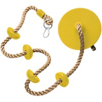 Children kids Tree Climbing Rope Swing with Platforms Swing Safety for Outside Inside yellow color