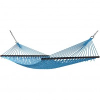 Hammocks 51inch Double Caribbean Hammock Hand Woven Polyester Rope Outdoor Patio Swing Bed